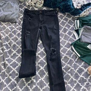 Black ripped Hollister jeans